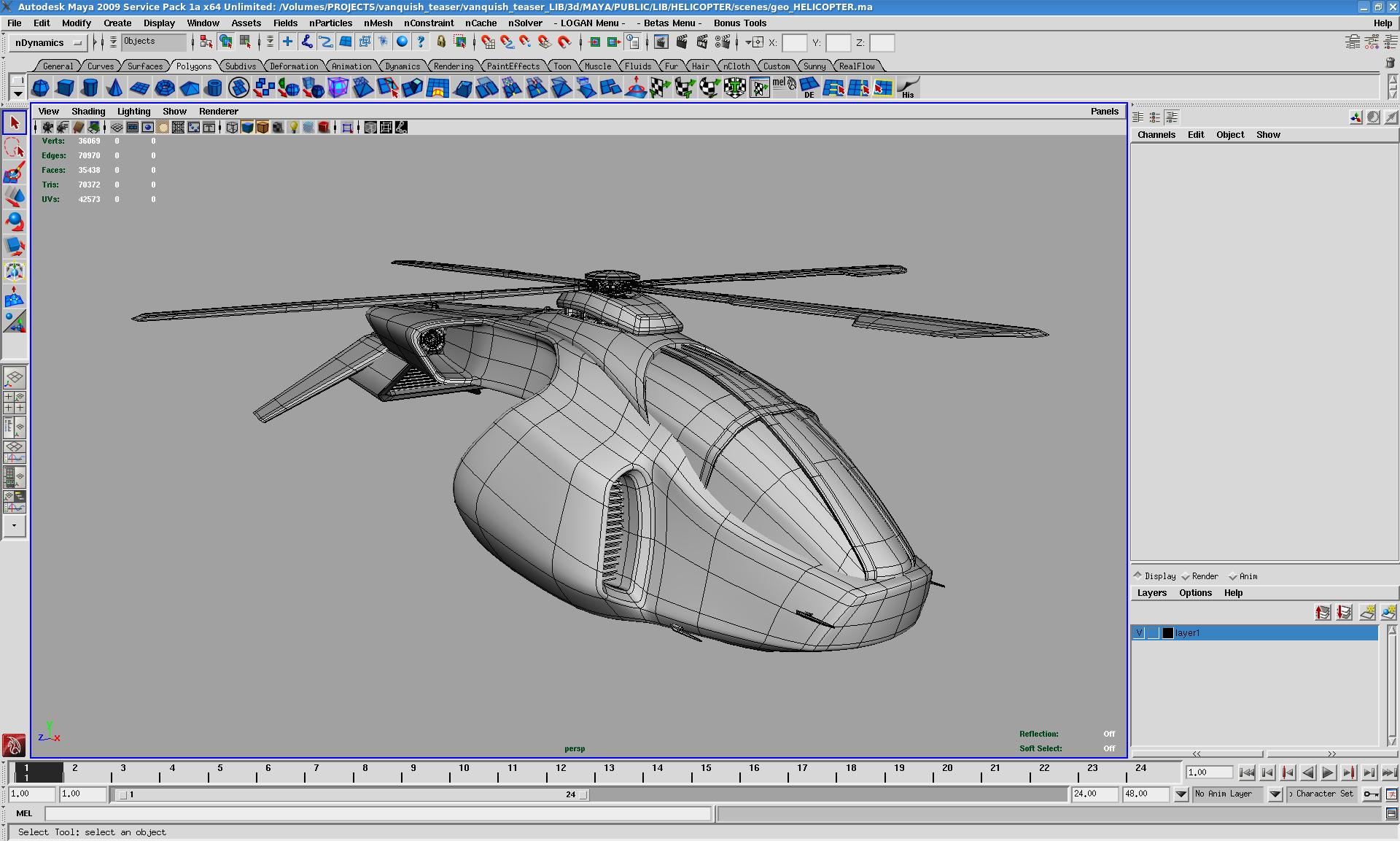Vanquish - Big Helicopter Wireframe