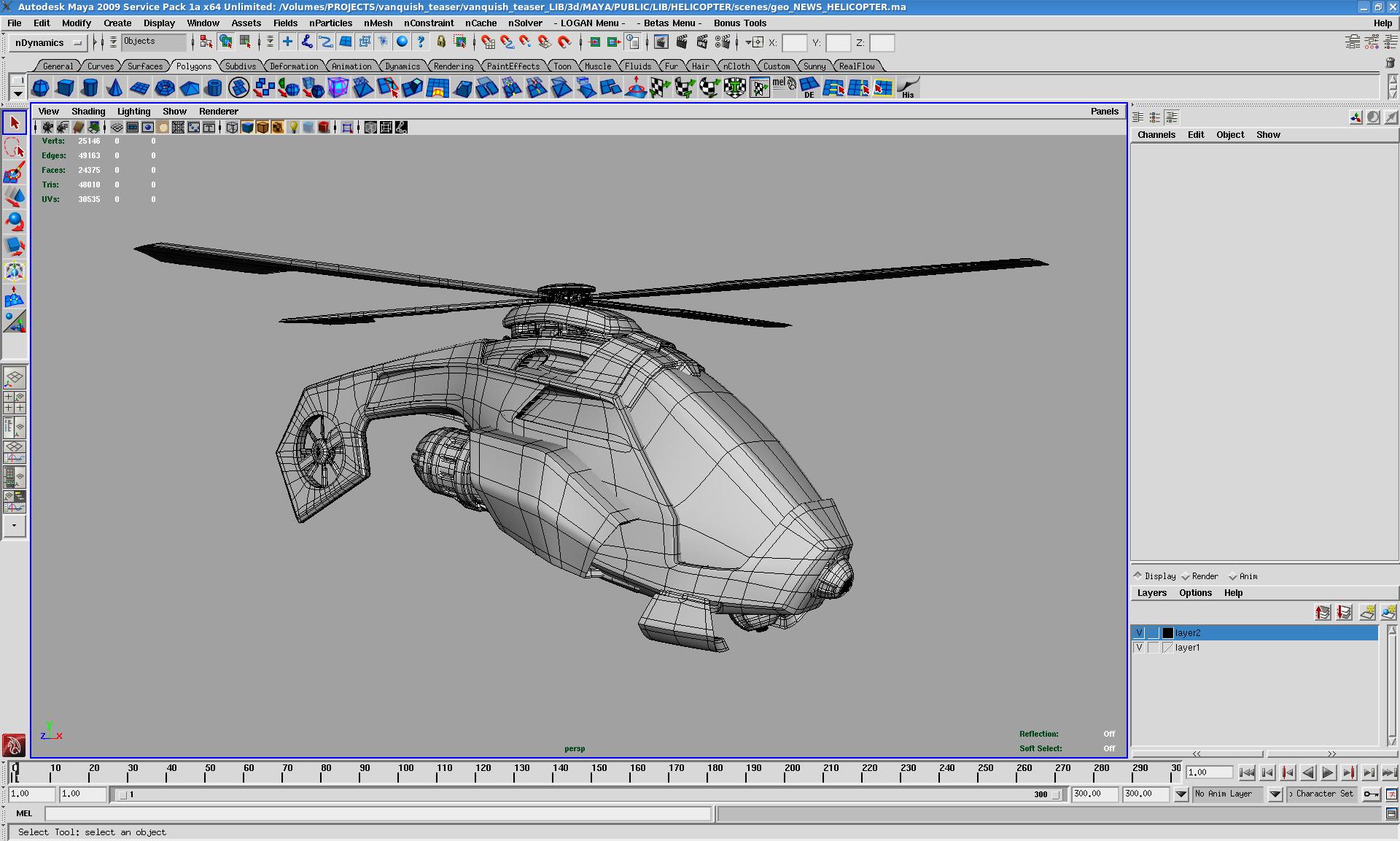 Vanquish - News Helicopter Wireframe