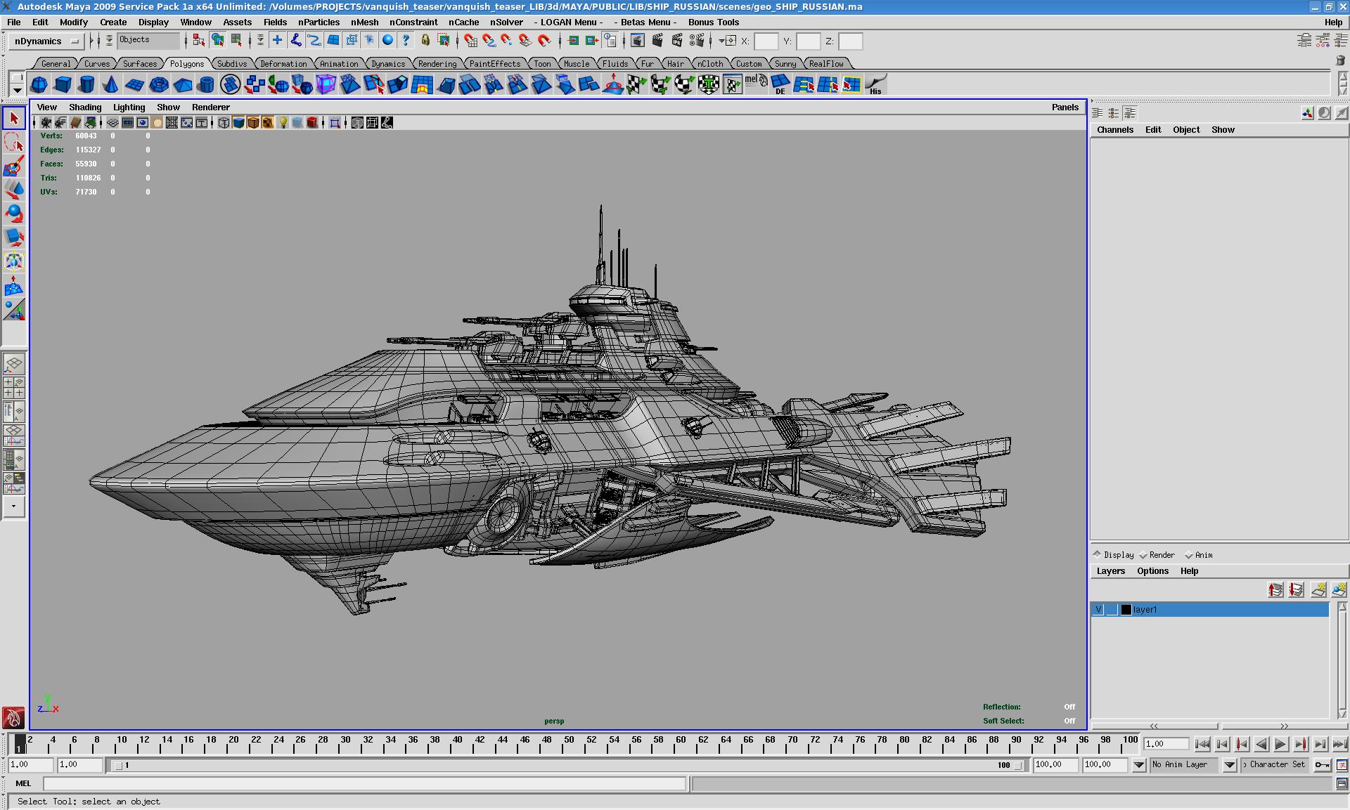 Vanquish - Russian Ship Wireframe