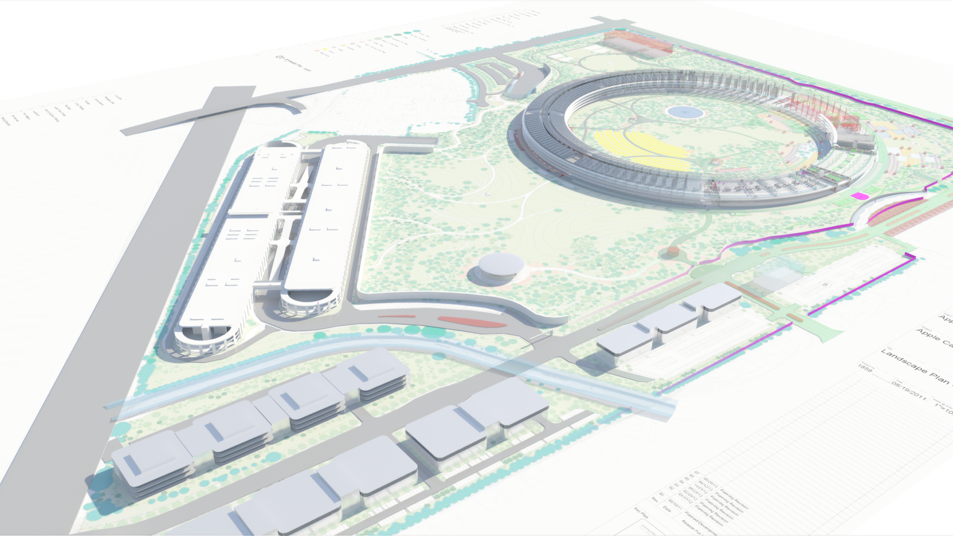 Sunnyside - Apple Park : Maya 3D WIP Overhead View