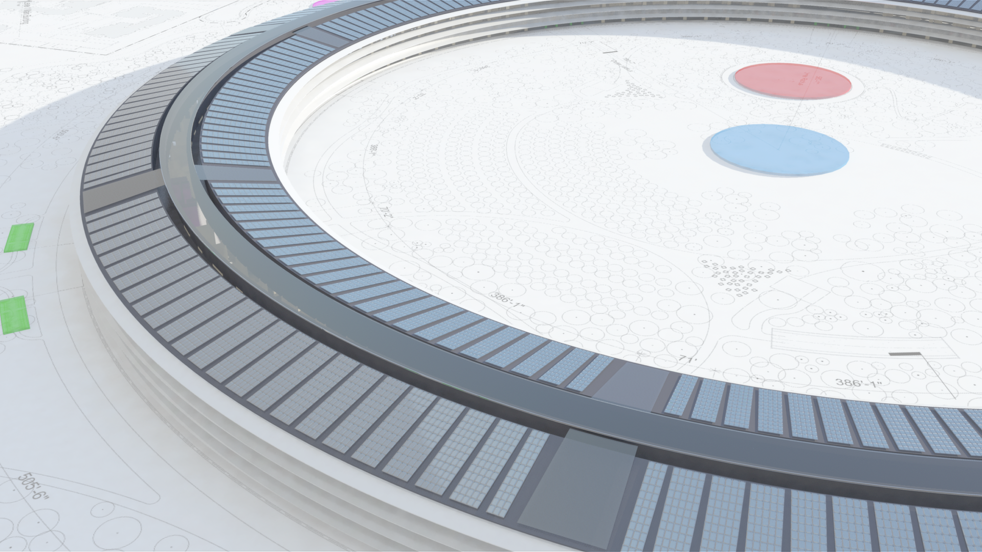 Sunnyside - Apple Park : Maya 3D WIP Solar Panel Roof
