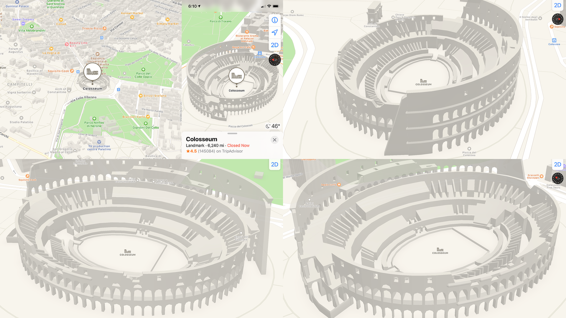 Sunnyside - Apple Maps : 3D Landmarks Rome Colosseum